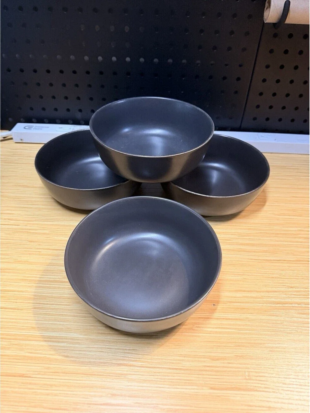 Pottery Barn set Of 4  Mason Stoneware Charcoal 6 3/4
